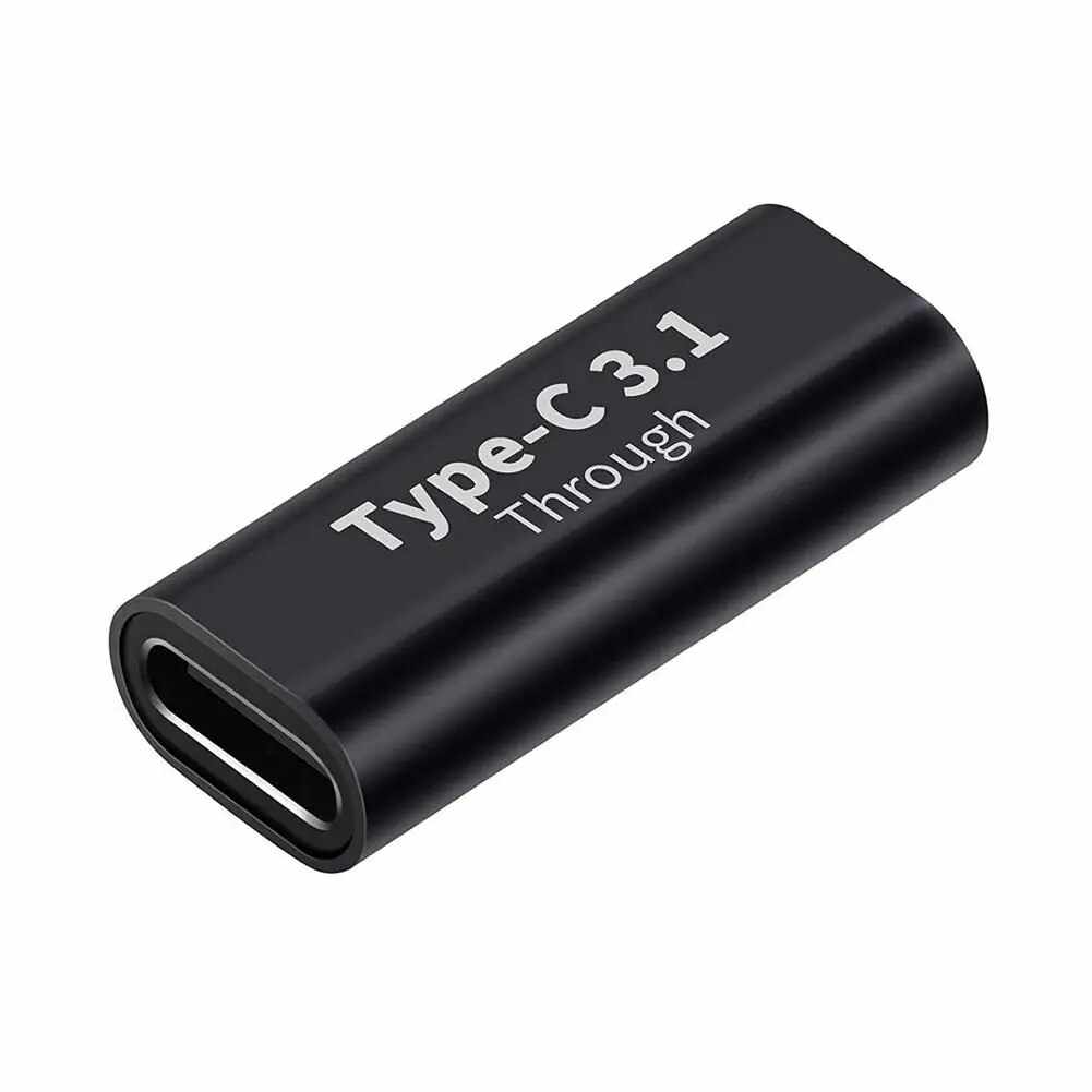 Adaptador empalme USB C 3.1 hembra Metalico Negro - imagen 1