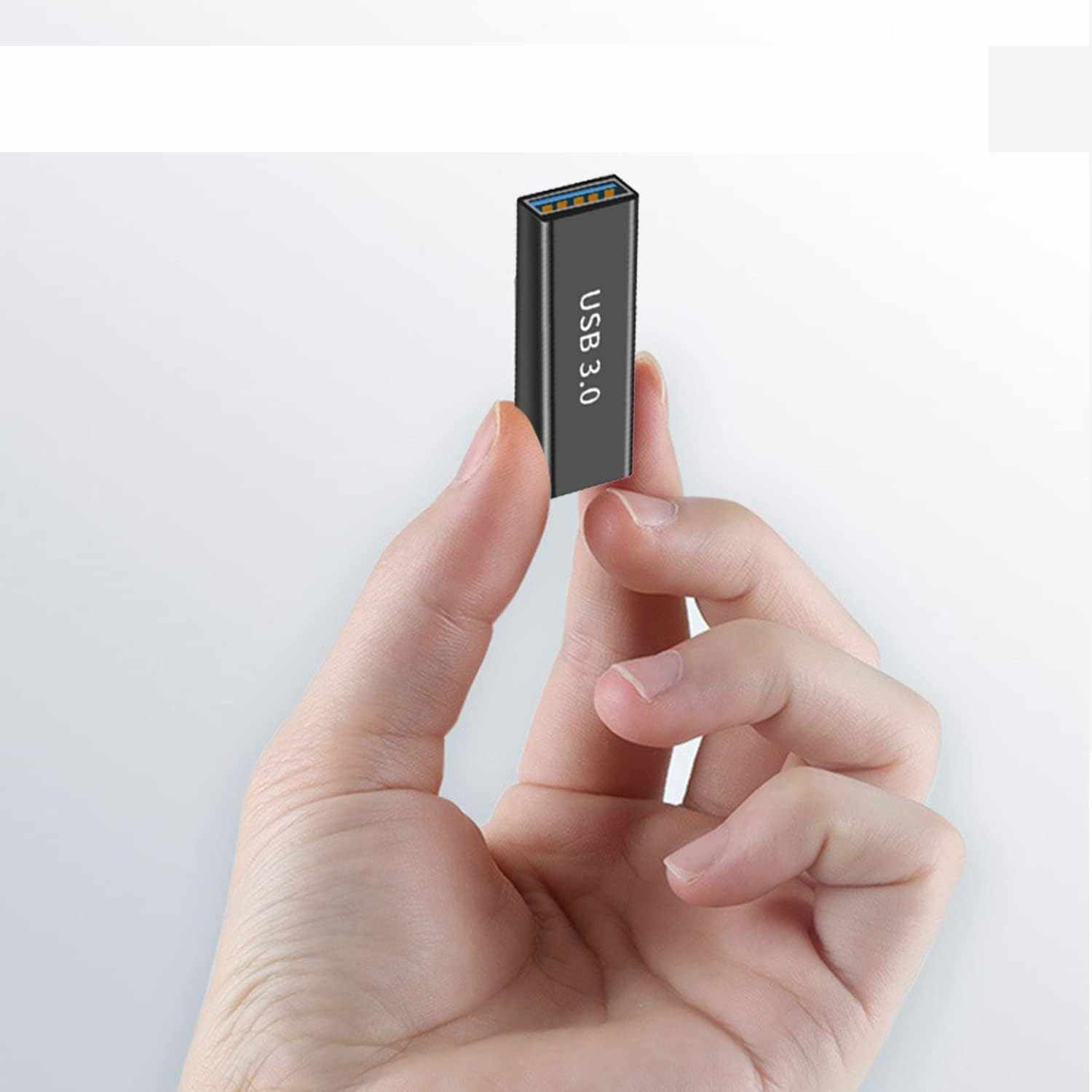 Adaptador empalme usb 3.0 tipo A hembra Metalico Negro - imagen 3