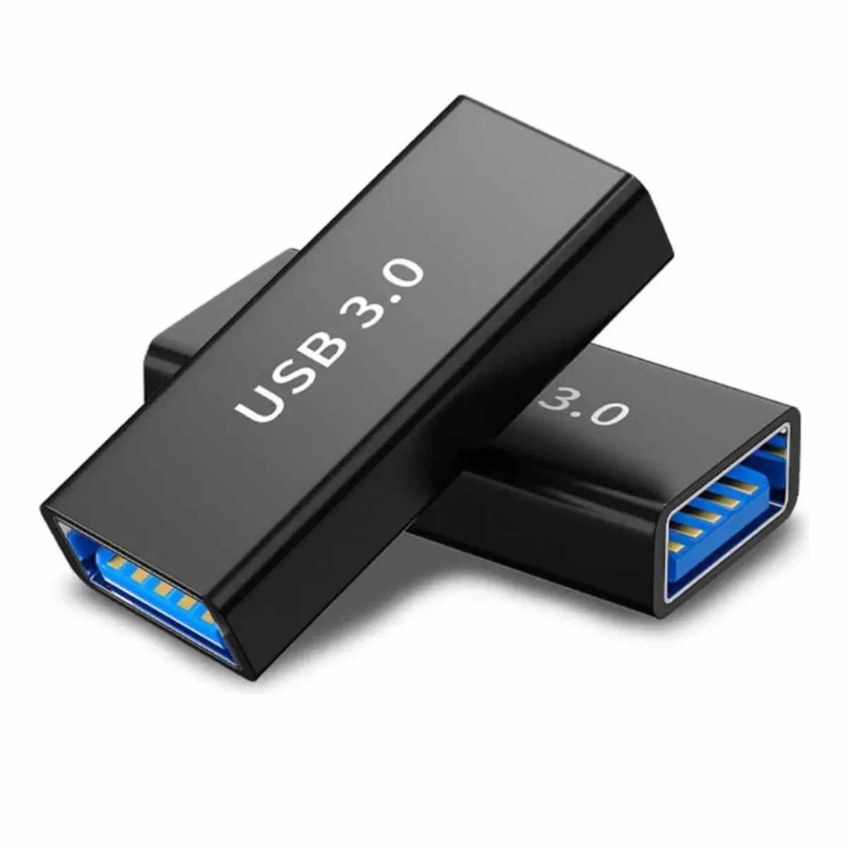 Adaptador empalme usb 3.0 tipo A hembra Metalico Negro - imagen 1