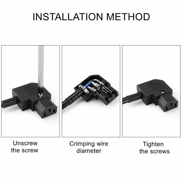 Conector alimentacion C13 IEC acodado hembra - imagen 5