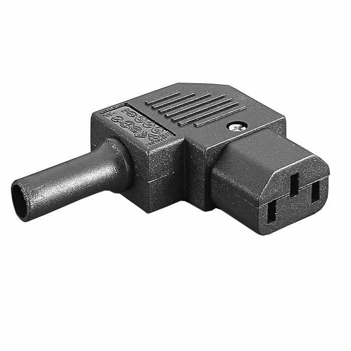Conector alimentacion C13 IEC acodado hembra - imagen 1