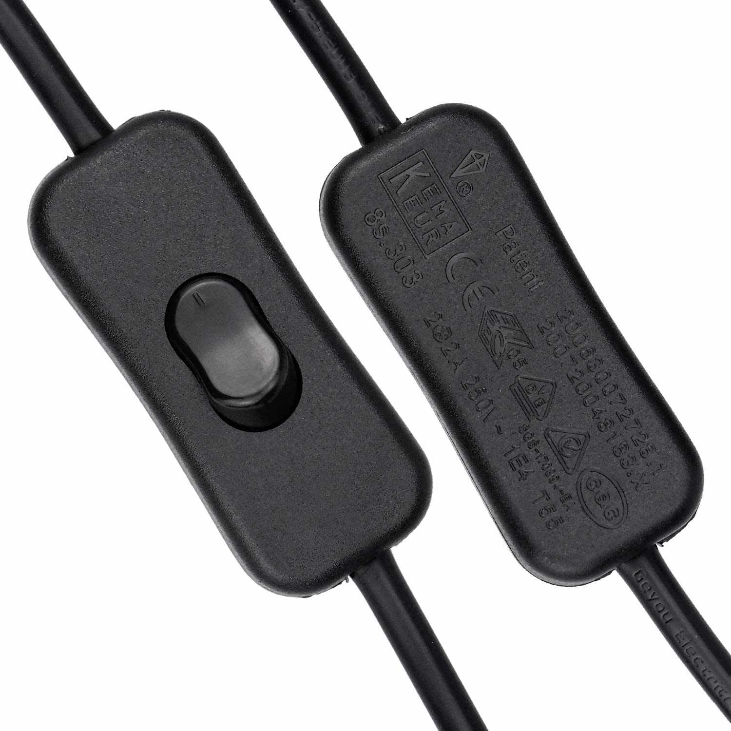 Cable alimentacion portalamparas E27 con interruptor 2 Metro Negro - imagen 4