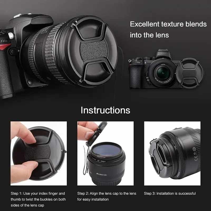 Tapa universal para lentes de camara 49 mm Negro - imagen 7