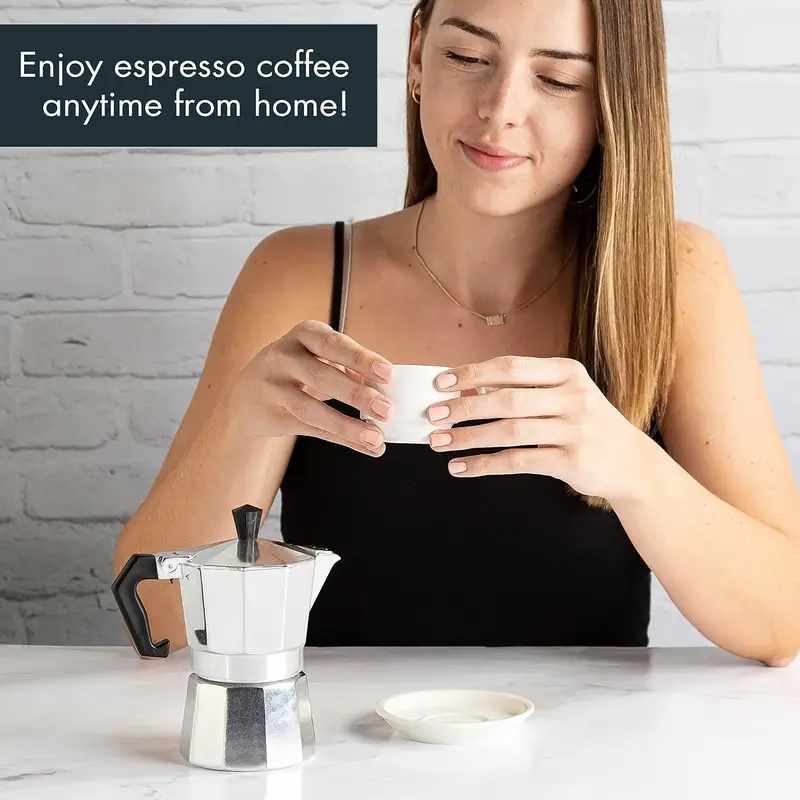 Cafetera Moka manual de aluminio 12 tazas 24 cm Plateado - imagen 3