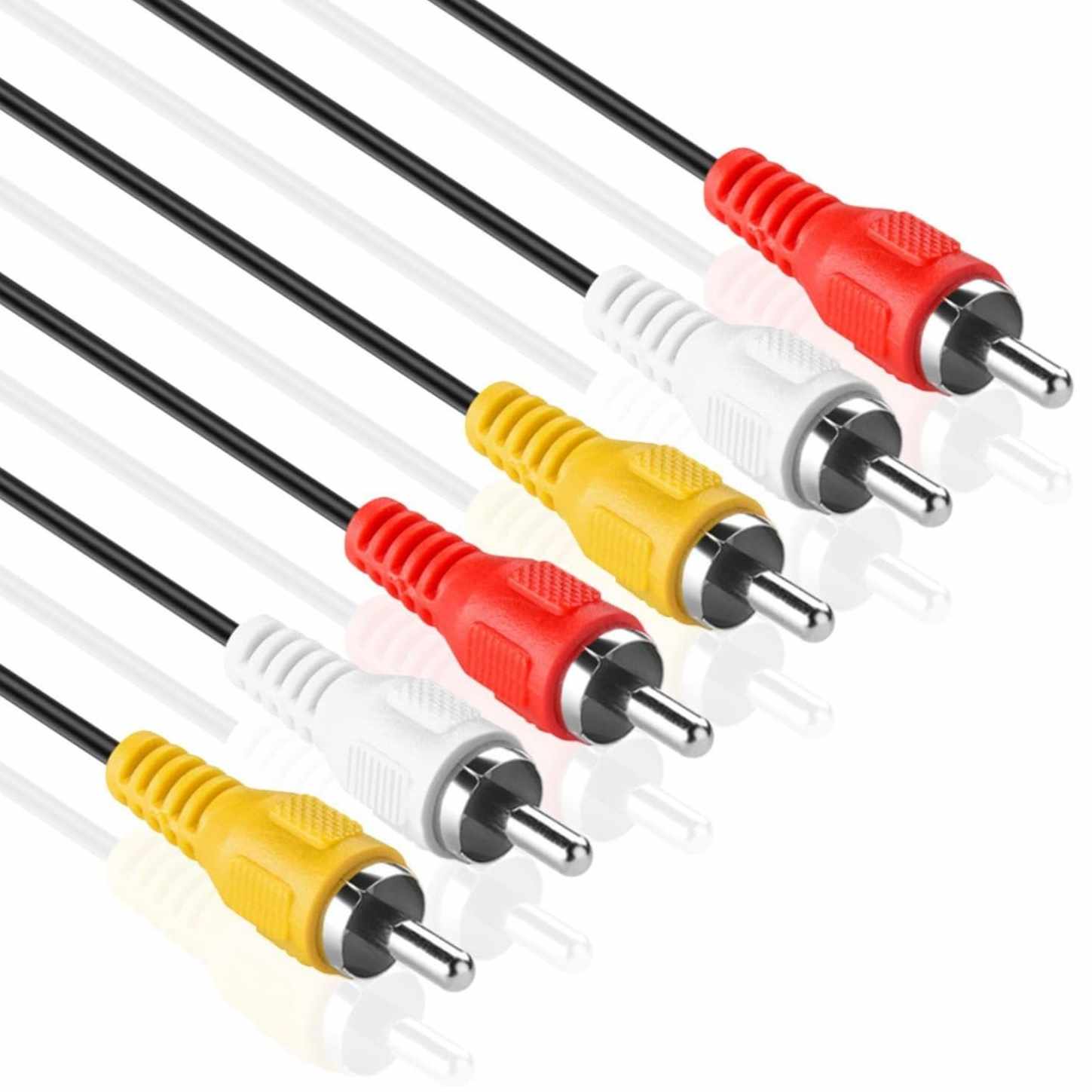 Cable AV 3x RCA macho 10 Metros Negro