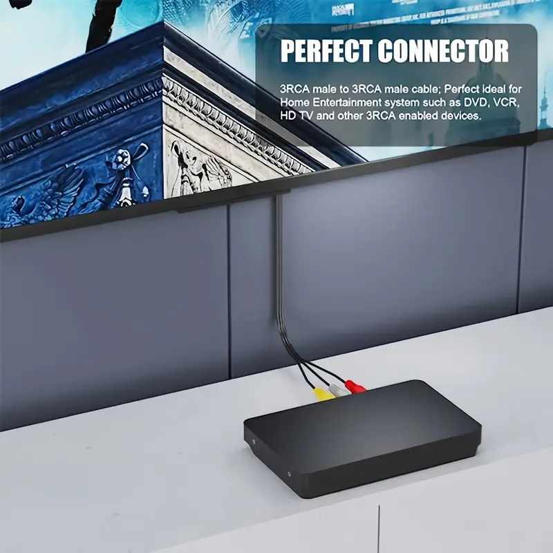 Cable AV 3x RCA macho 10 Metros Negro - imagen 3