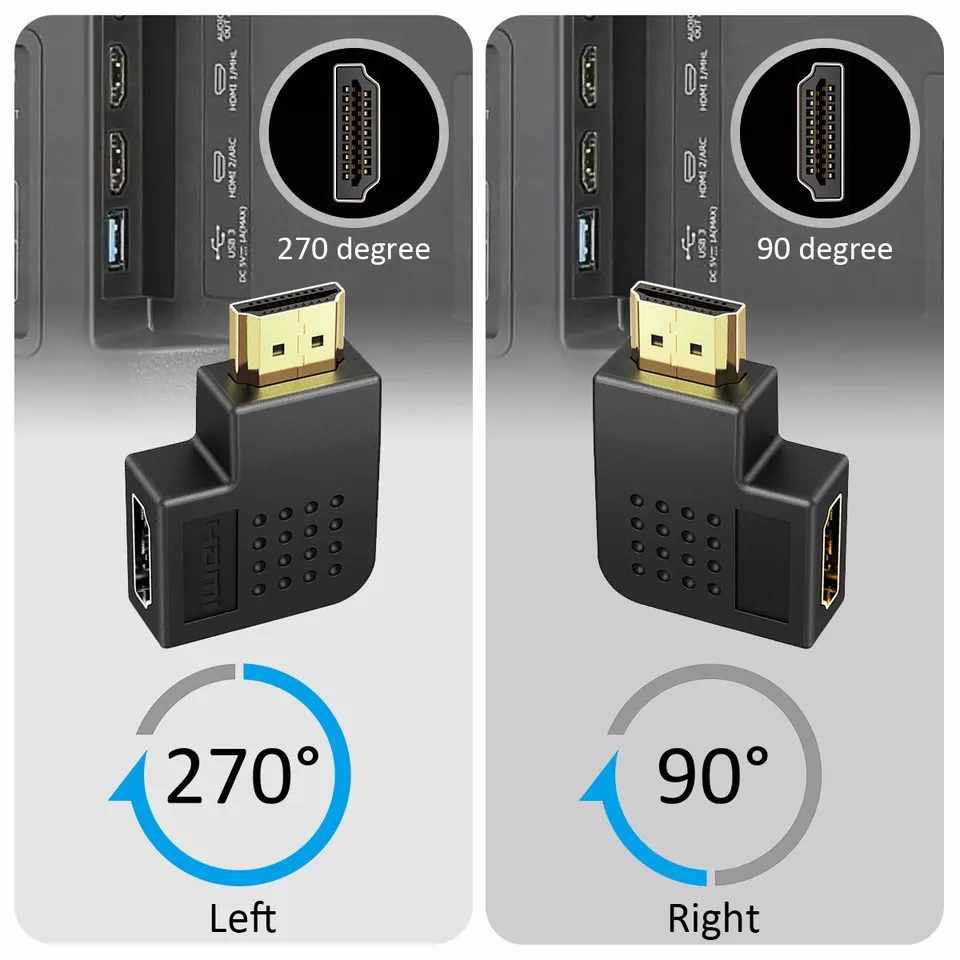Adaptador HDMI acodado derecha 90 grados - imagen 3
