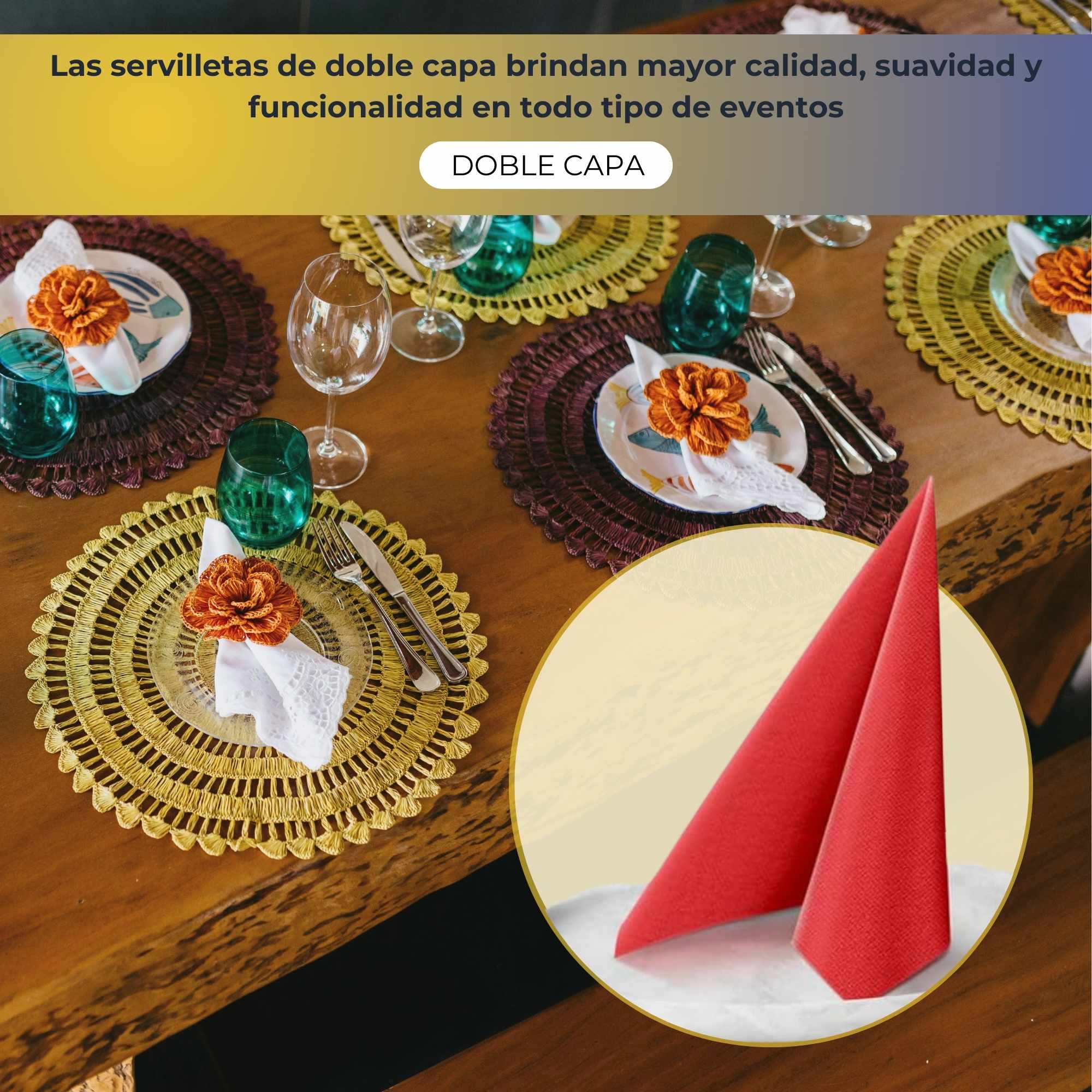 Servilletas De Papel 40x40 cm Rojo pack 50 uds - imagen 5