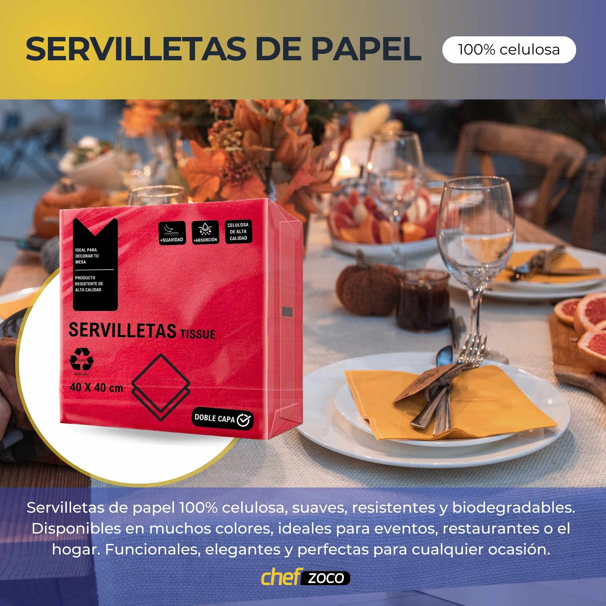 Servilletas De Papel 40x40 cm Rojo pack 50 uds - imagen 2
