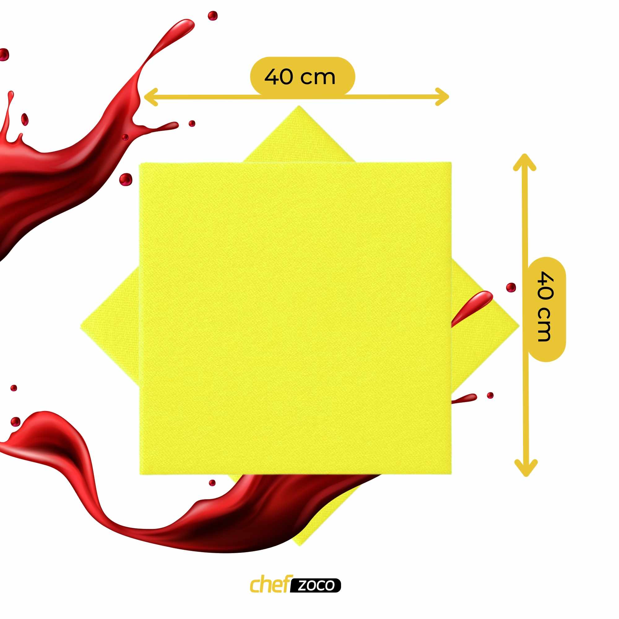 Servilletas De Papel 40x40 cm Amarillo pack 50 uds - imagen 4