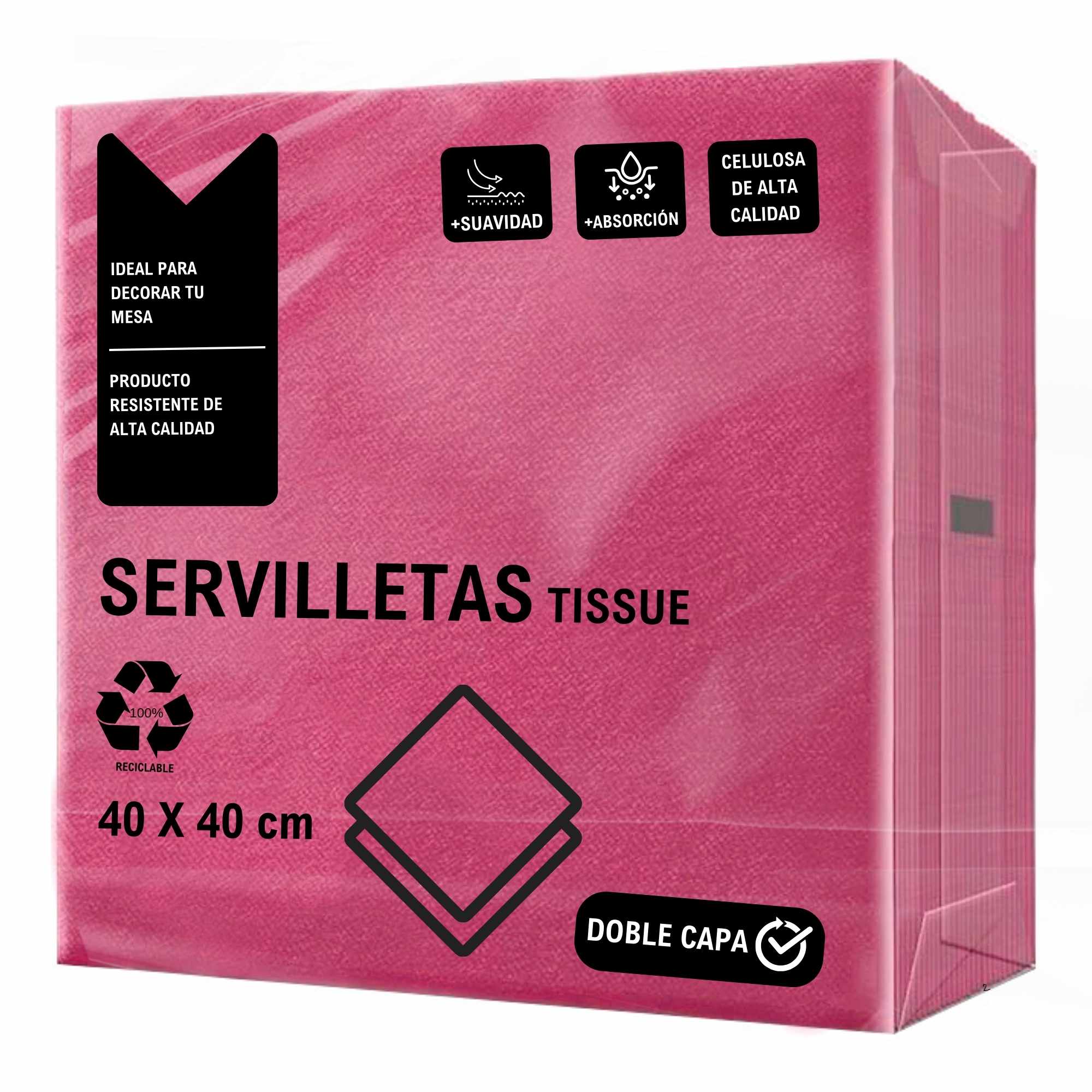 Servilletas De Papel 40x40 cm Rosa pack 50 uds - imagen 1