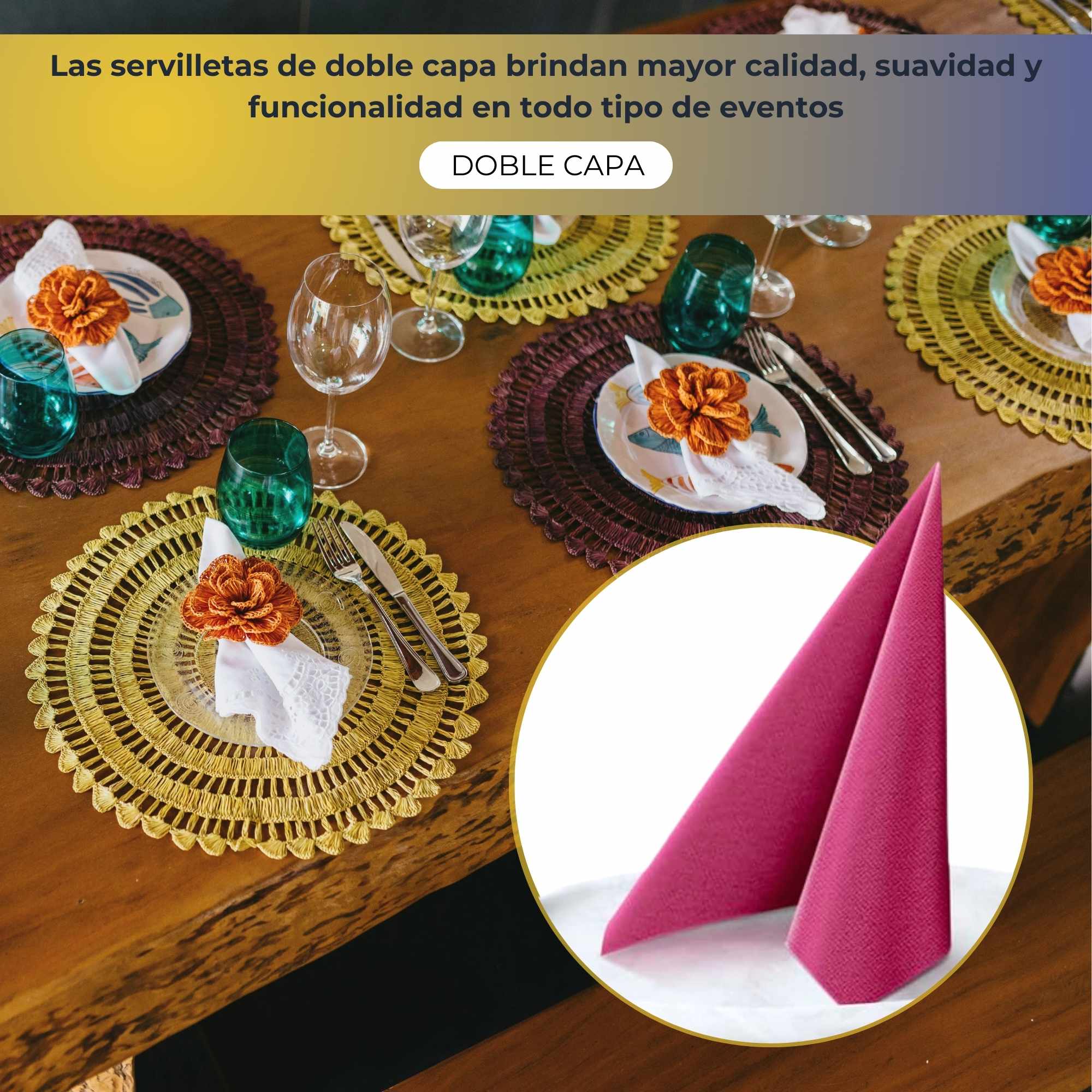 Servilletas De Papel 40x40 cm Rosa pack 50 uds - imagen 5