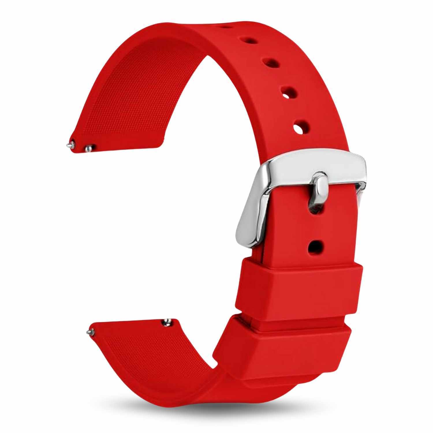 Correa reloj silicona liberacion rapida 24 mm Rojo