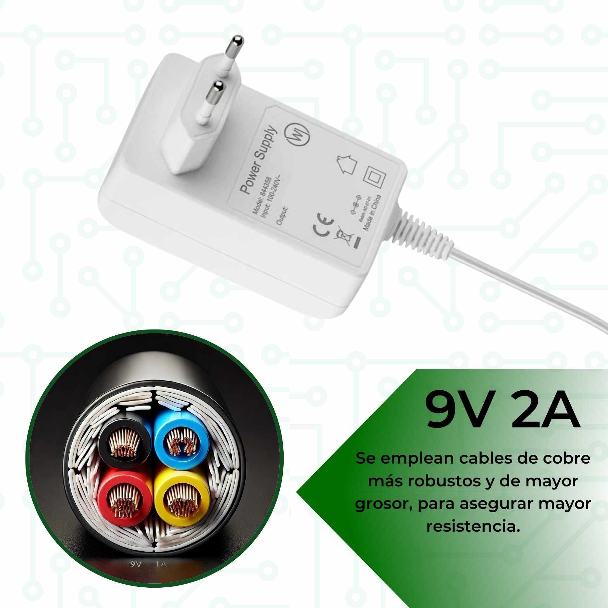 Alimentador 9V 2A blanco - imagen 3