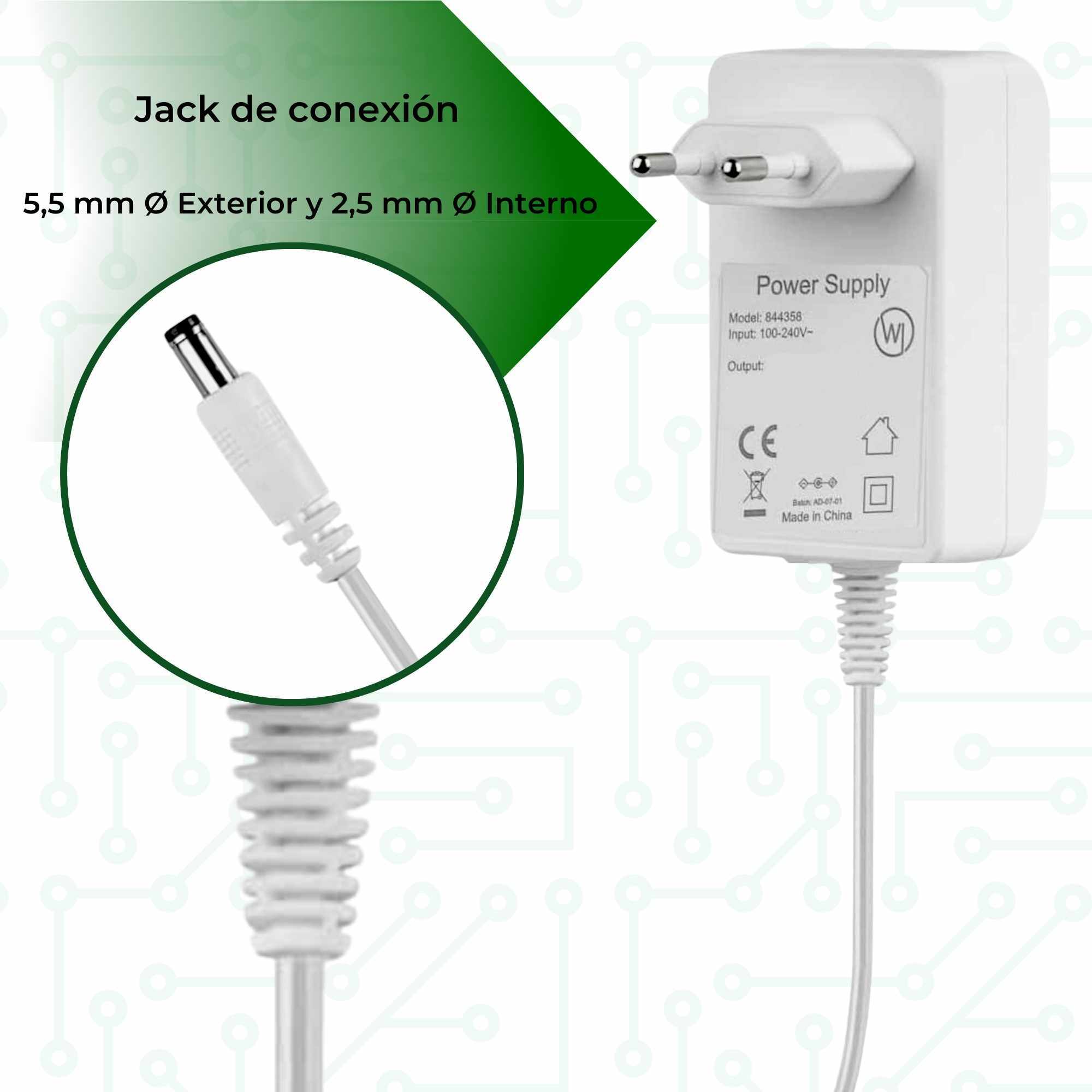 Alimentador 9V 2A blanco - imagen 5