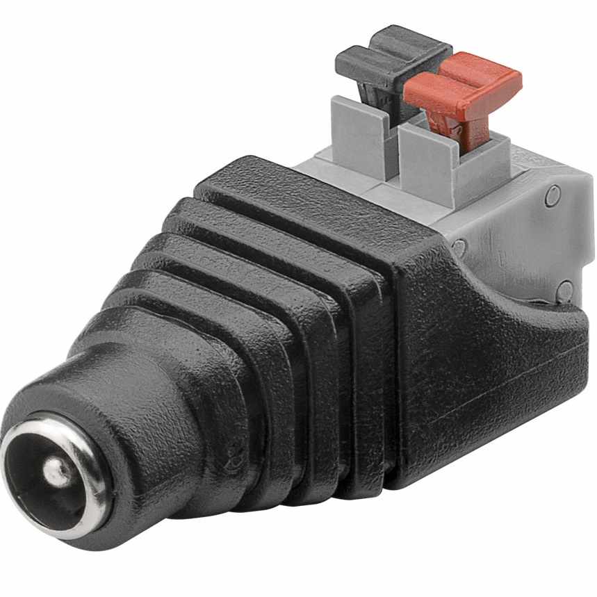 Conector DC hembra 5.5 x 2.1 mm terminal Negro