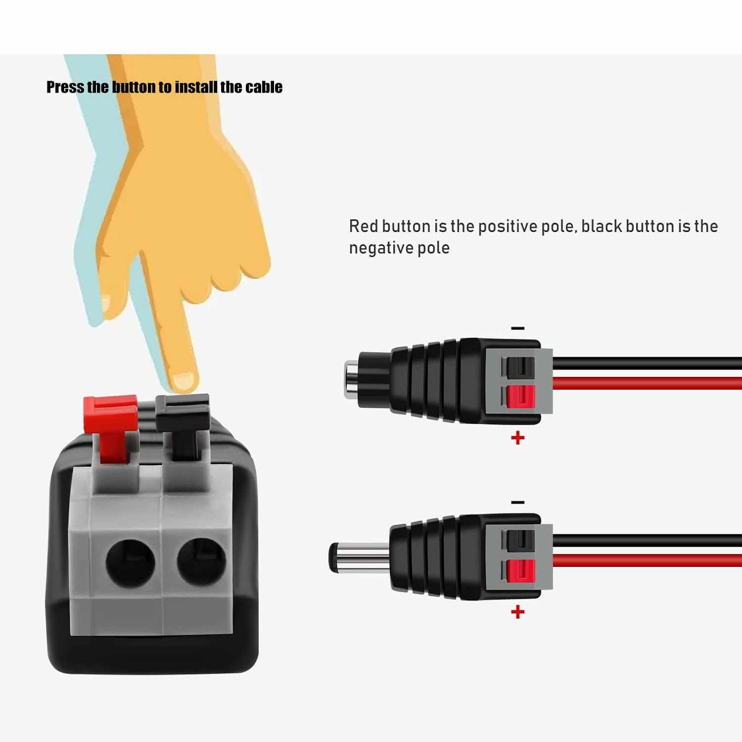 Conector DC macho 5.5 x 2.1 mm terminal - imagen 3