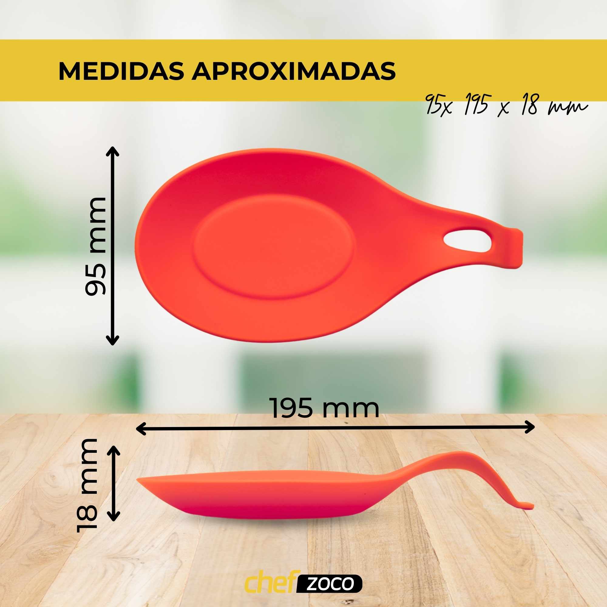 Soporte Reposa Cuchara Silicona Para Cocina Rojo - imagen 5