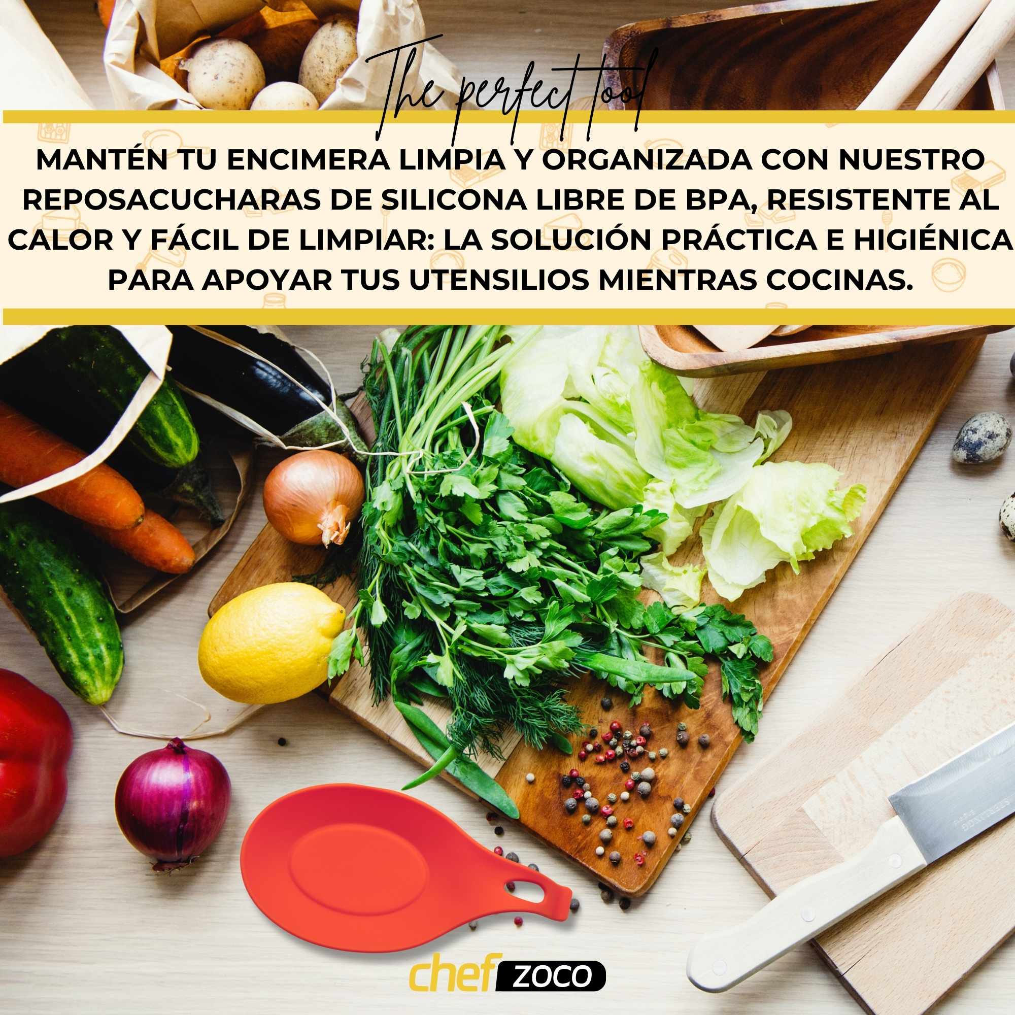 Soporte Reposa Cuchara Silicona Para Cocina Rojo - imagen 3