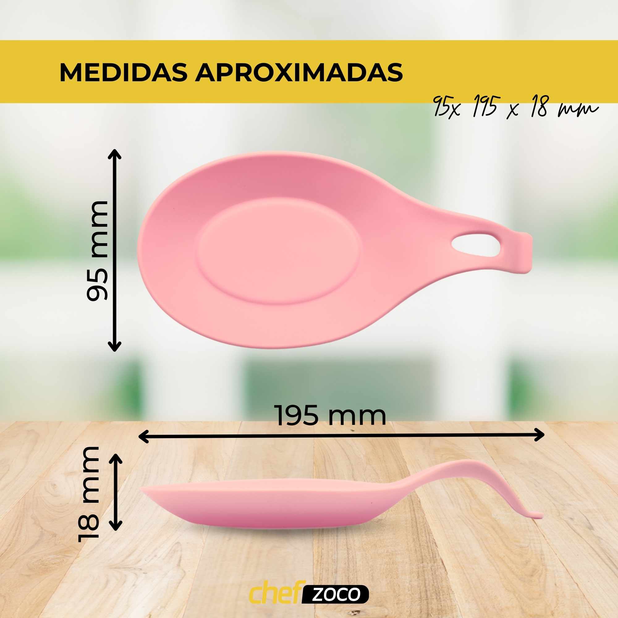 Soporte Reposa Cuchara Silicona Para Cocina Rosa - imagen 5