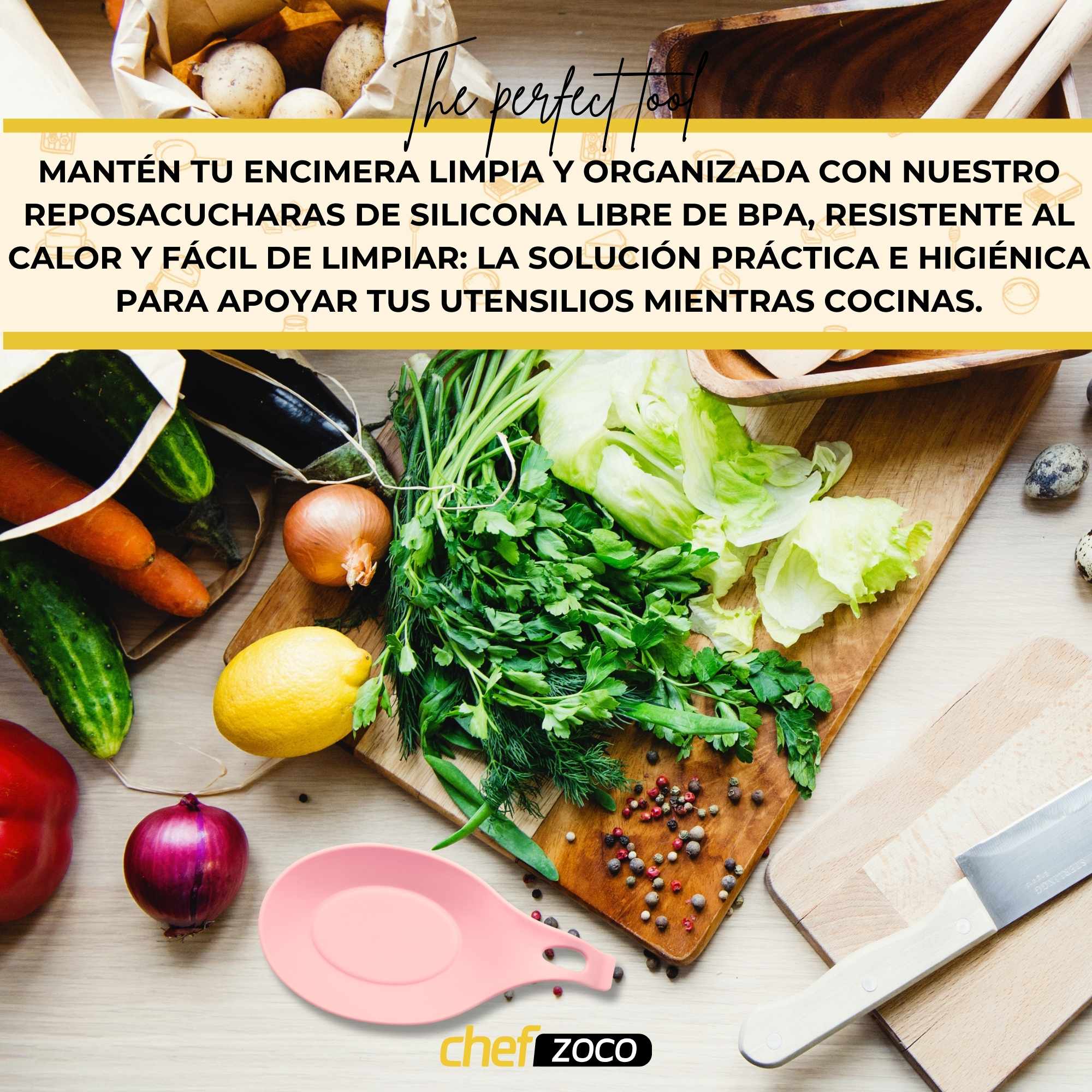 Soporte Reposa Cuchara Silicona Para Cocina Rosa - imagen 3