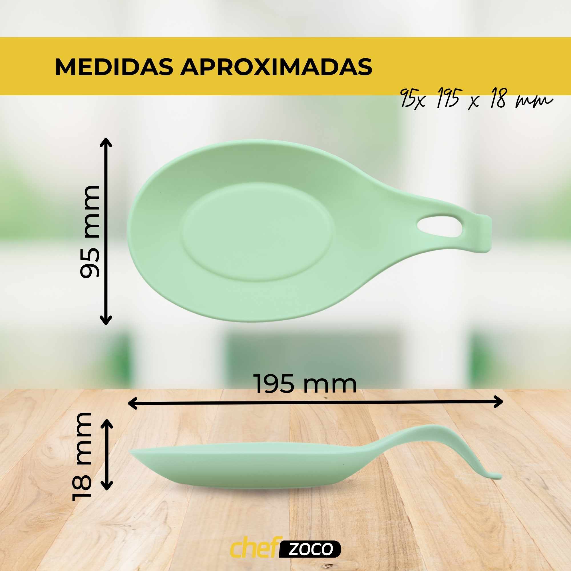 Soporte Reposa Cuchara Silicona Para Cocina Verde - imagen 5