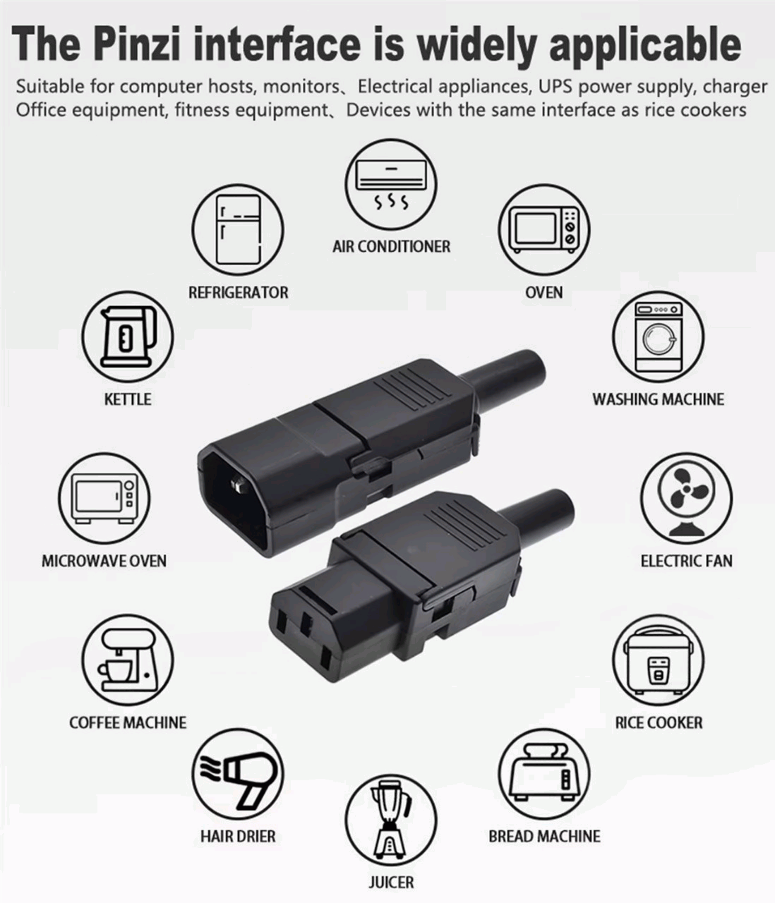 Conector alimentacion C13 hembra 10 A 250V Montaje rapido - imagen 5