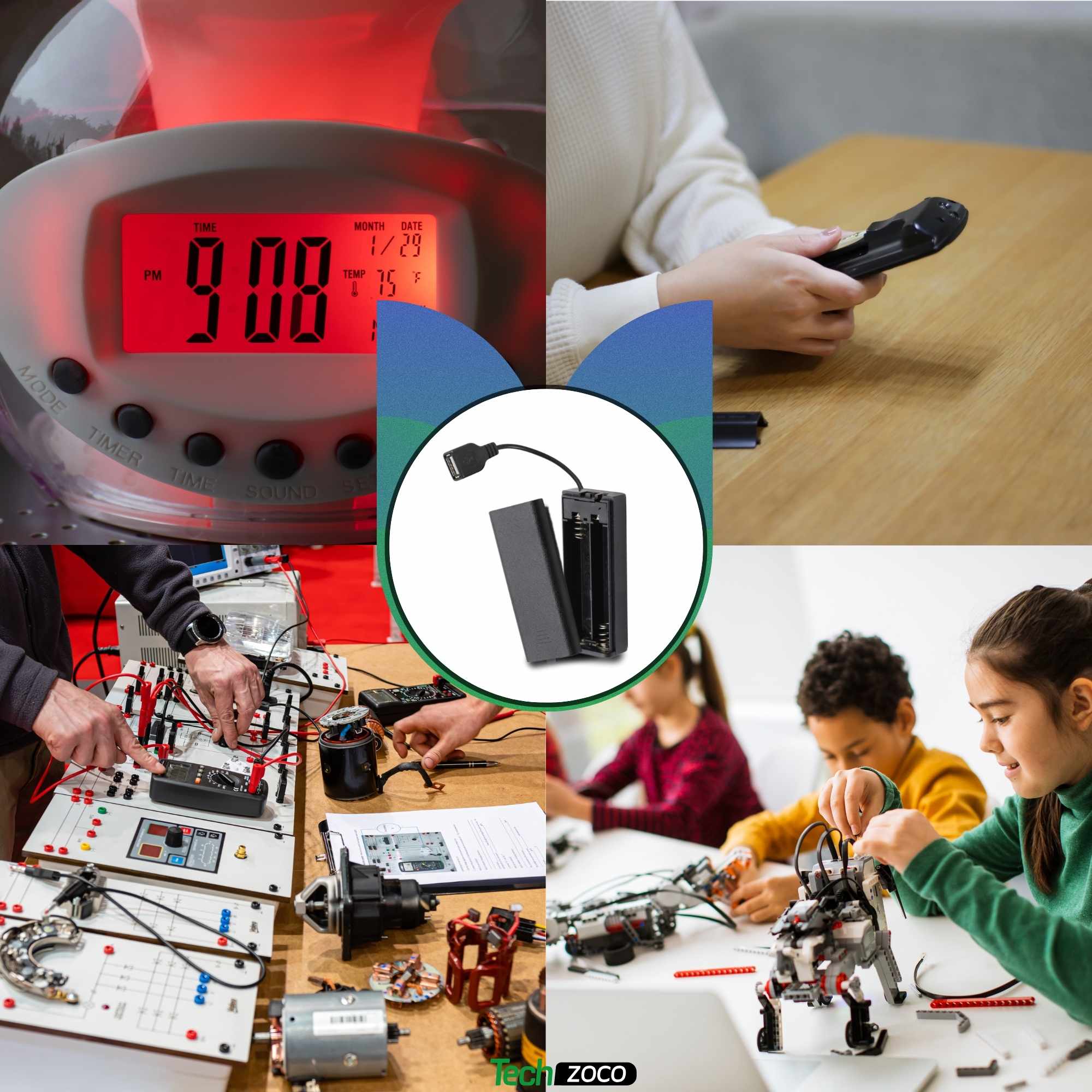 Portapilas USB para 2 pilas LR6 AA con interruptor - imagen 5