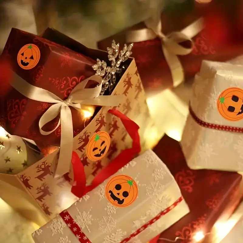Rollo pegatinas de calabaza 2.5 cm 500 unidades - imagen 2