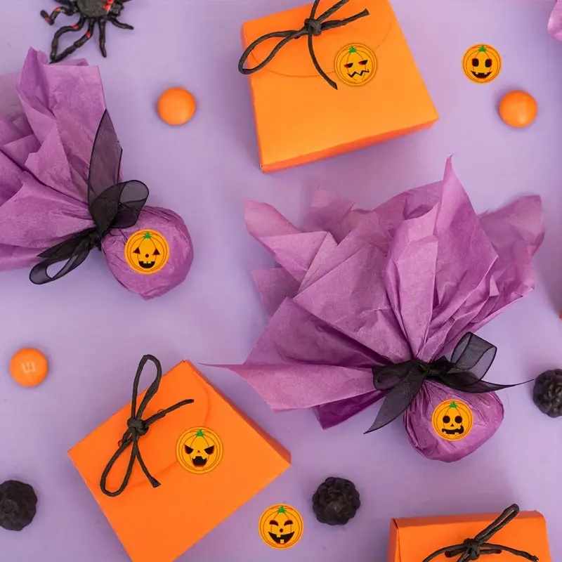 Rollo pegatinas de calabaza 2.5 cm 500 unidades - imagen 3