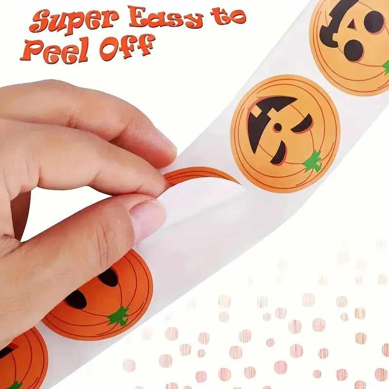Rollo pegatinas de calabaza 2.5 cm 500 unidades - imagen 4