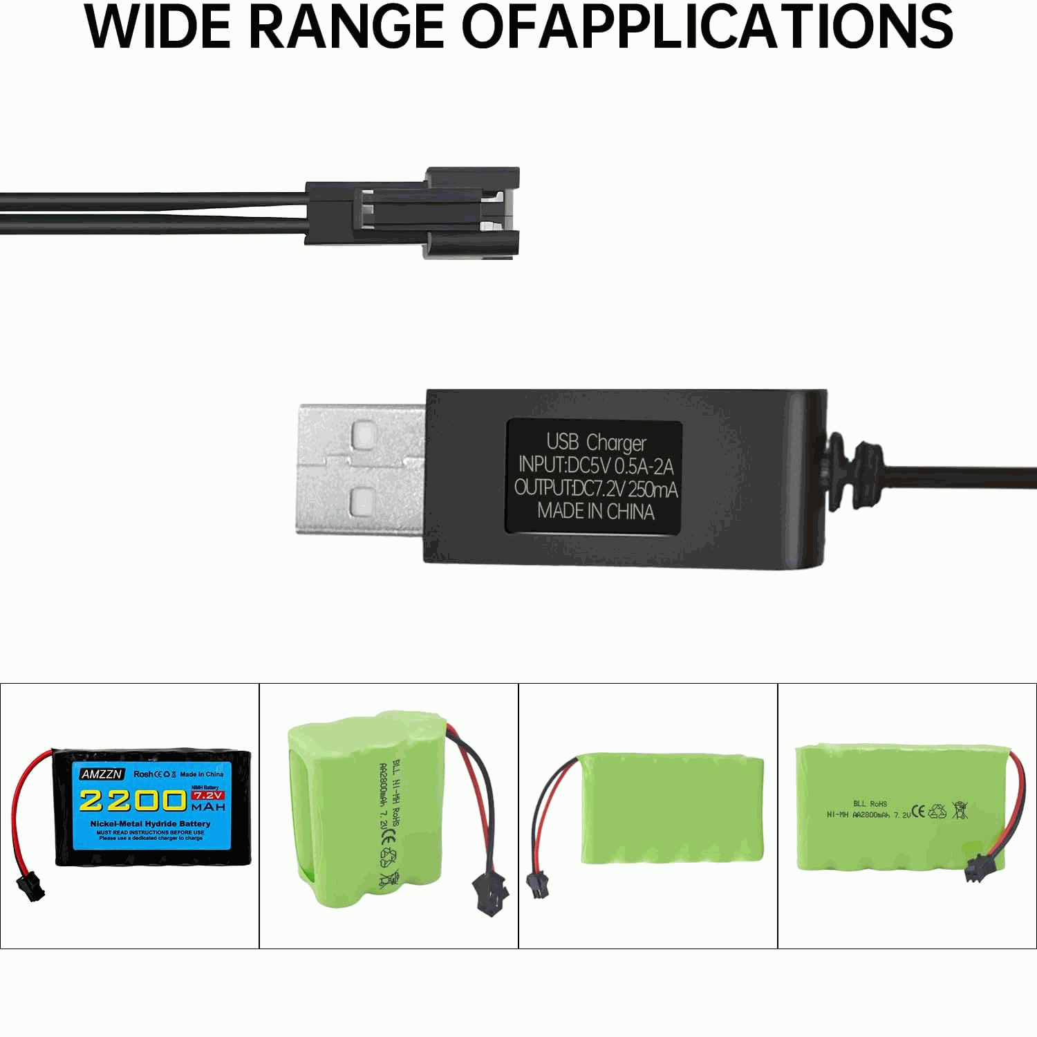 Cable de carga USB para coche RC 7.2 V 250mA 50 cm - imagen 7
