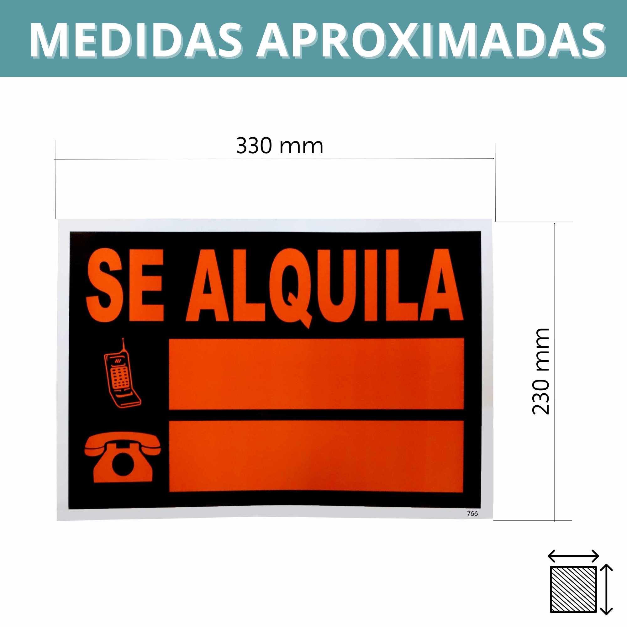 Cartel se alquila 33 x 23 cm - imagen 4