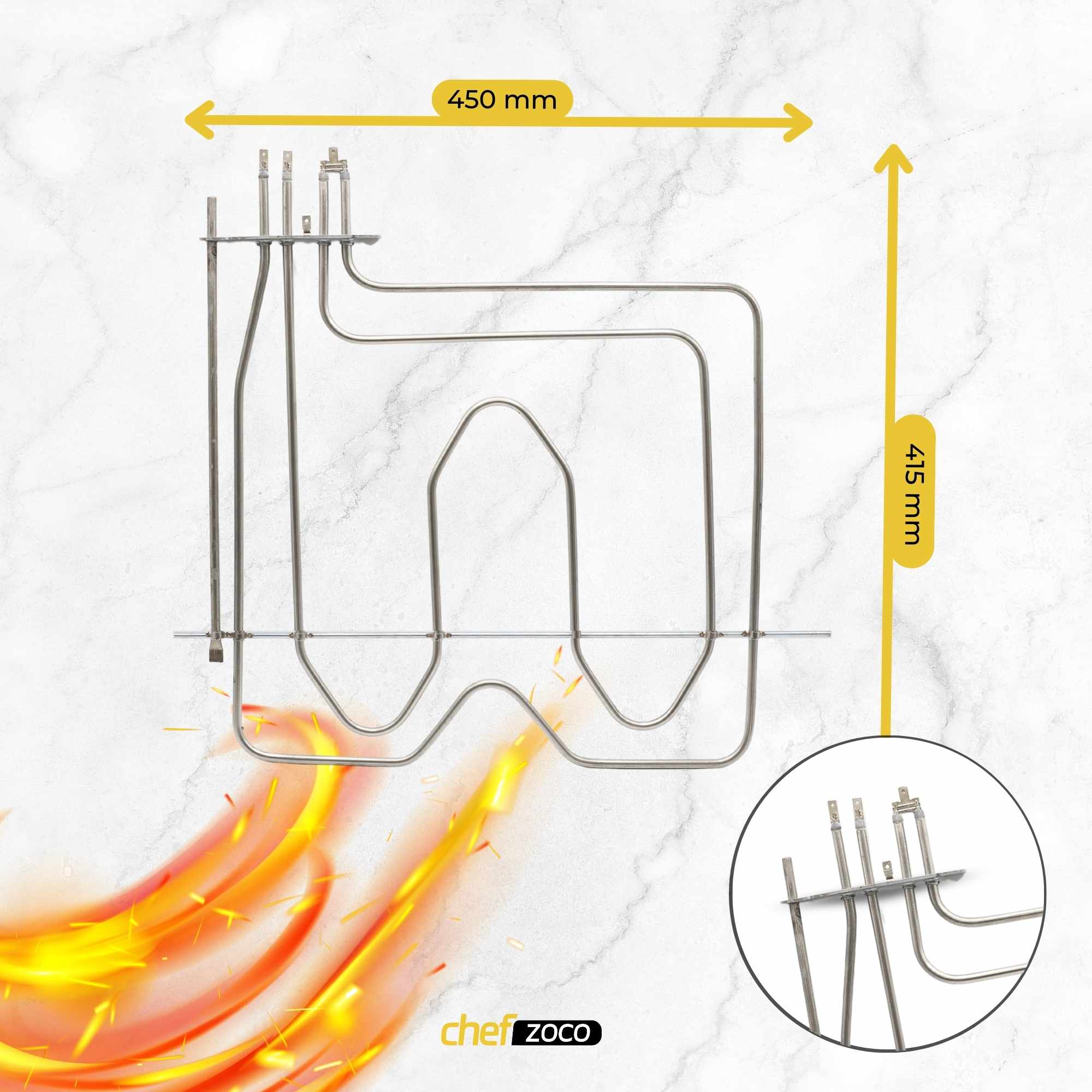 Resistencia solera Horno Fagor 1400+700W codigo original CA5A005A7 - imagen 4