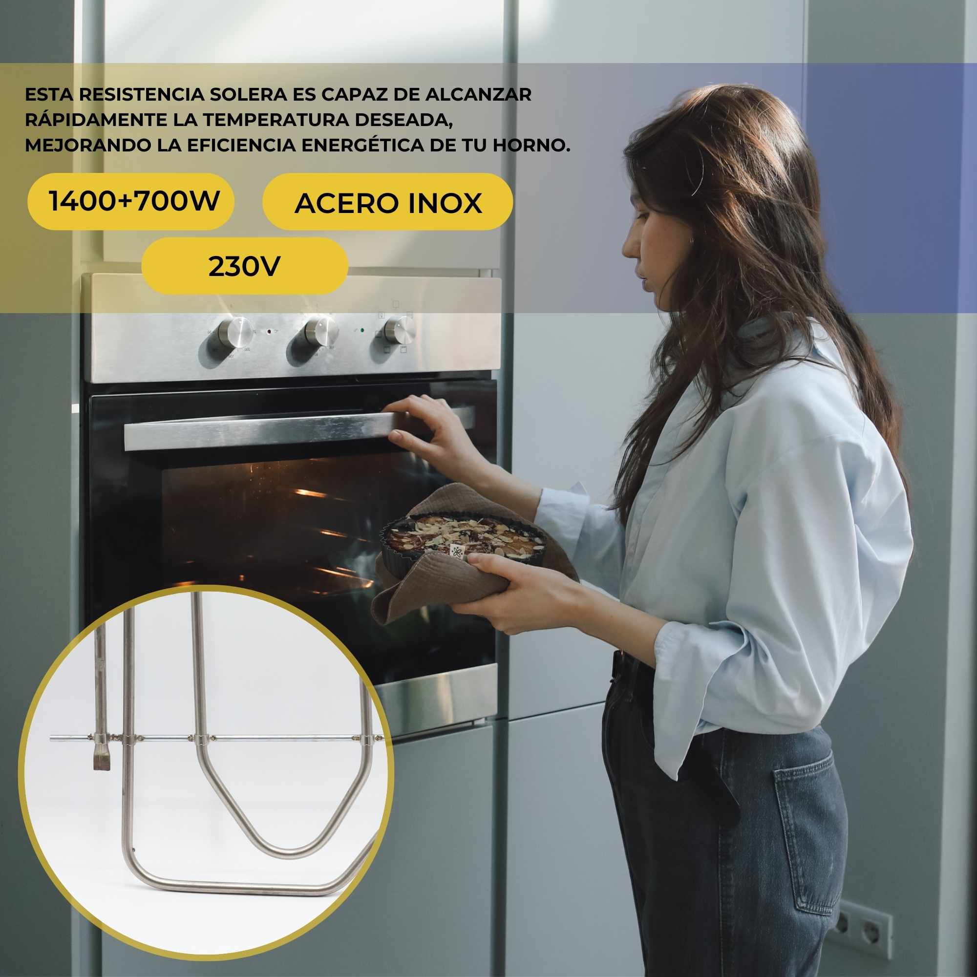 Resistencia solera Horno Fagor 1400+700W codigo original CA5A005A7 - imagen 5