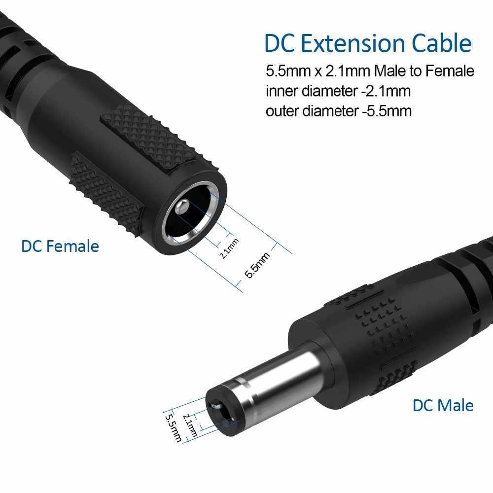 Cable alimentacion DC hembra-macho 5.5 x 2.1 mm 10 Metros Negro - imagen 3