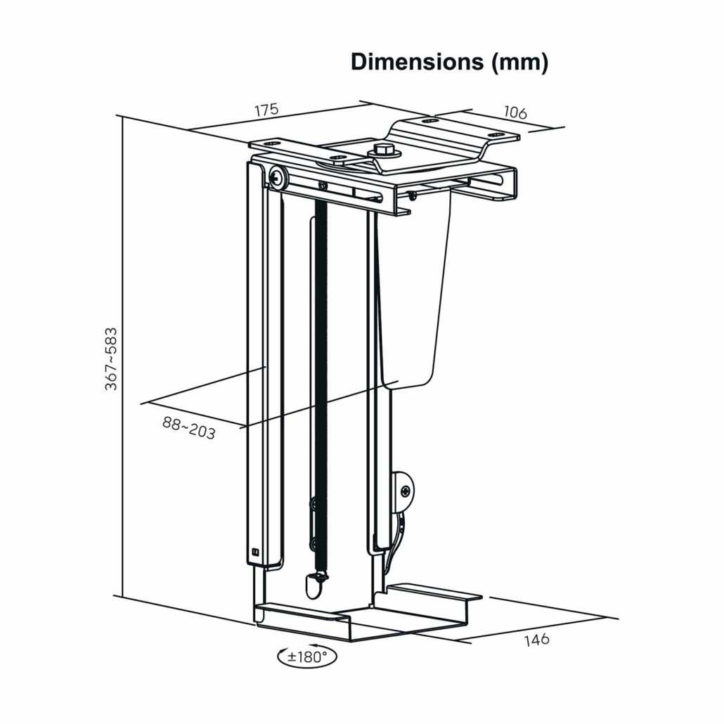 Soporte de CPU Ajustable bajo Escritorio - imagen 5