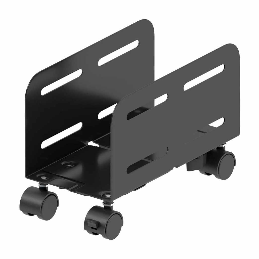Soporte para cpu de suelo con ruedas negro