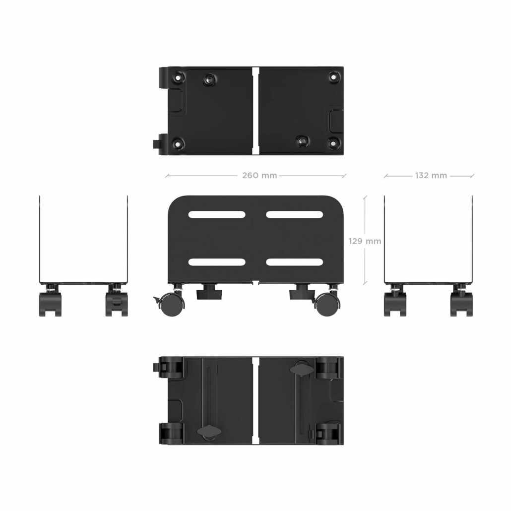 Soporte para cpu de suelo con ruedas negro - imagen 4