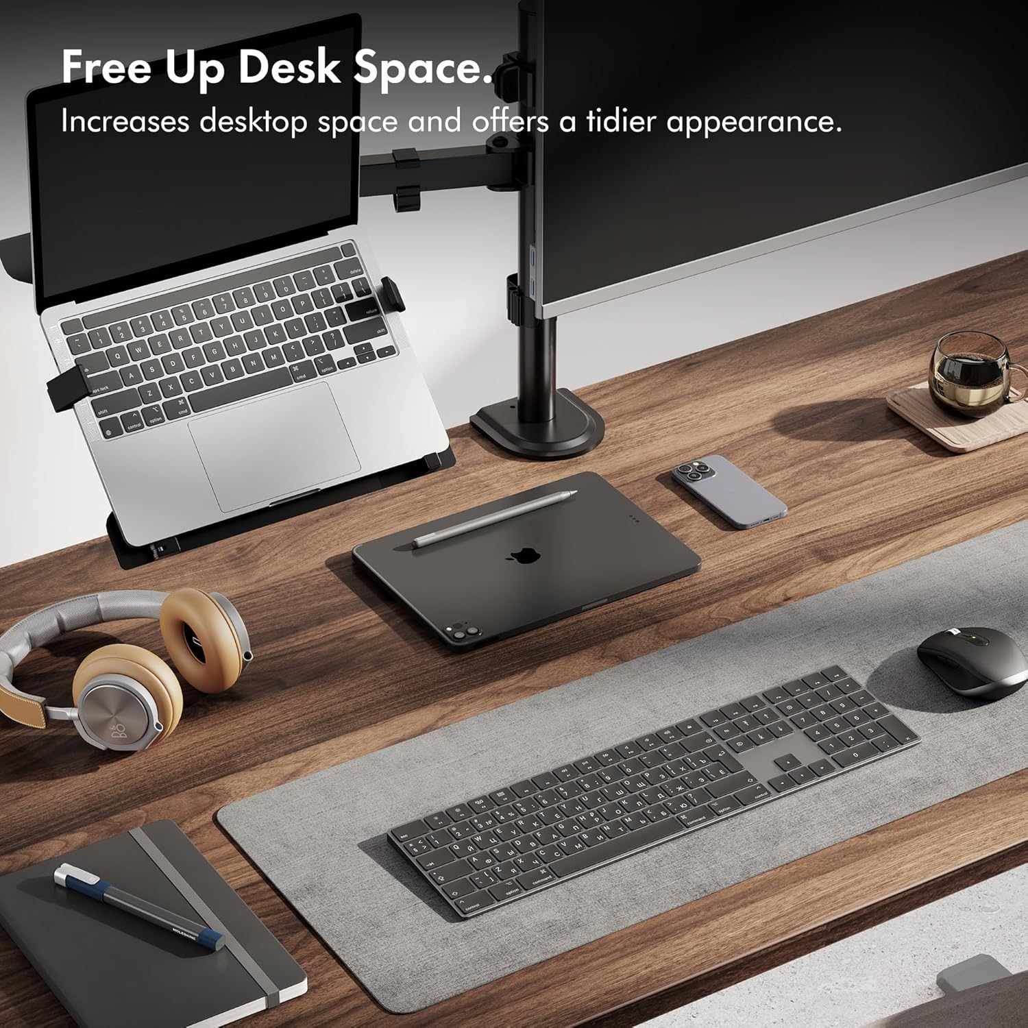 Soporte de Mesa Giratorio e Inclinable para Portatil y Monitor - imagen 4