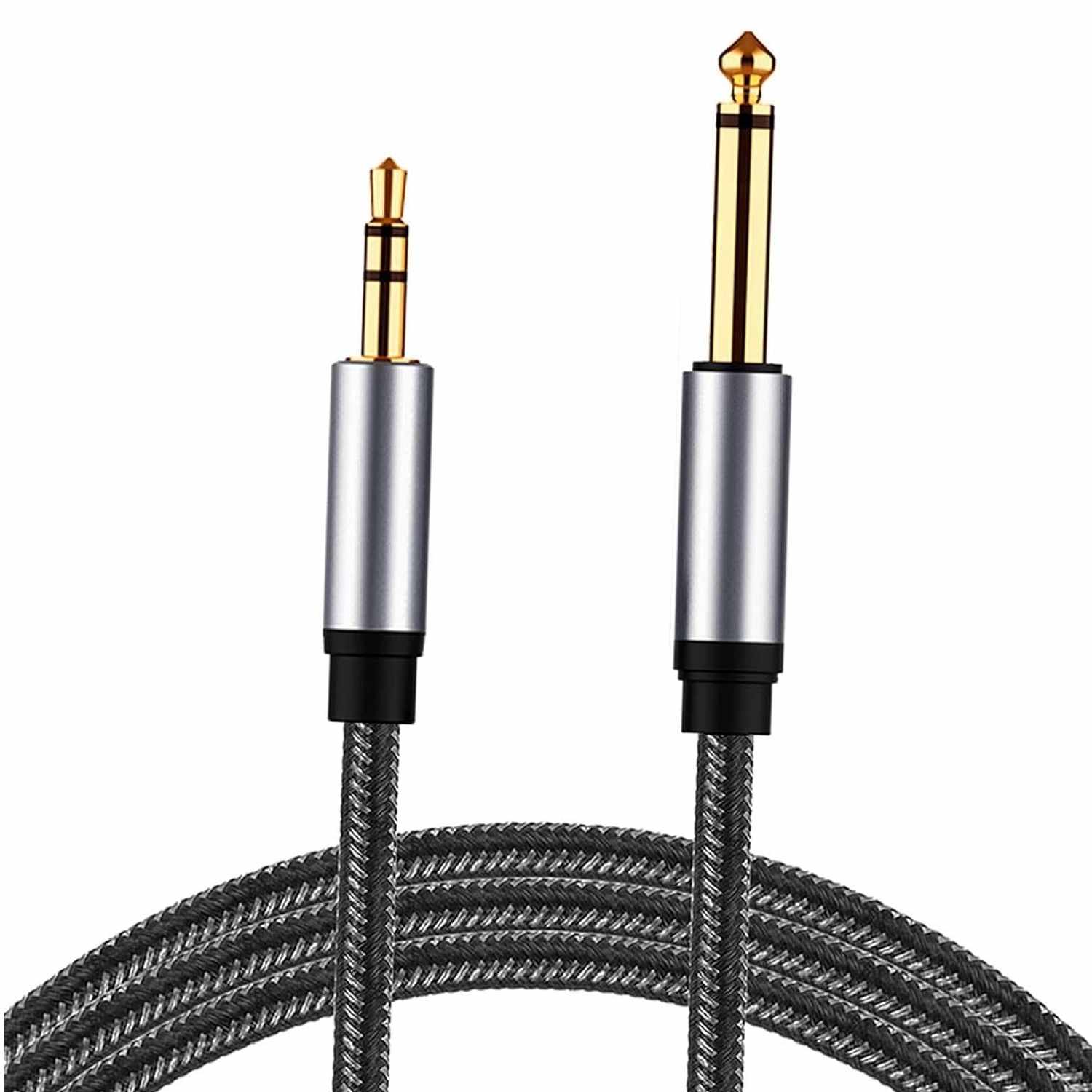 Cable De Audio TRS Jack 3.5 mm Estereo a Jack 6.35 mm Mono 1 Metro