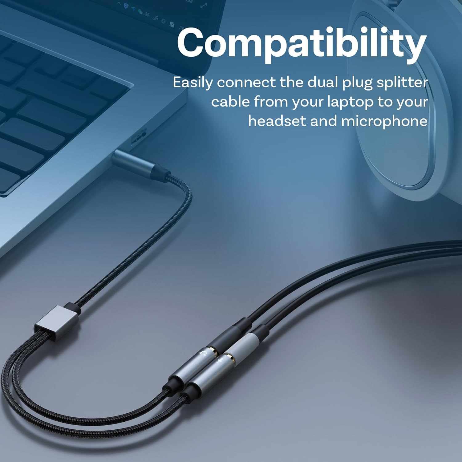 Adaptador Divisor de Auriculares y microfono 27.5 cm - imagen 5