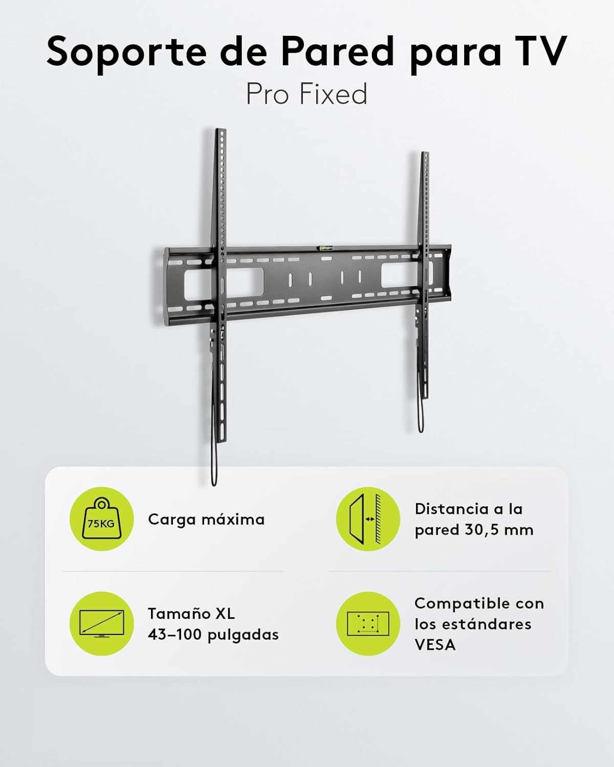 Soporte de pared para TV de 43 a 100 pulgadas fijo - imagen 2