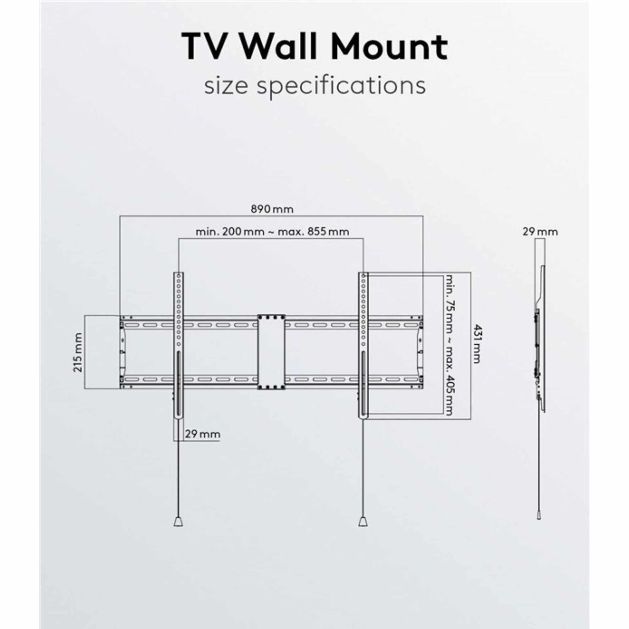 Soporte de pared para TV de 43 a 100 pulgadas fijo extraplano - imagen 6