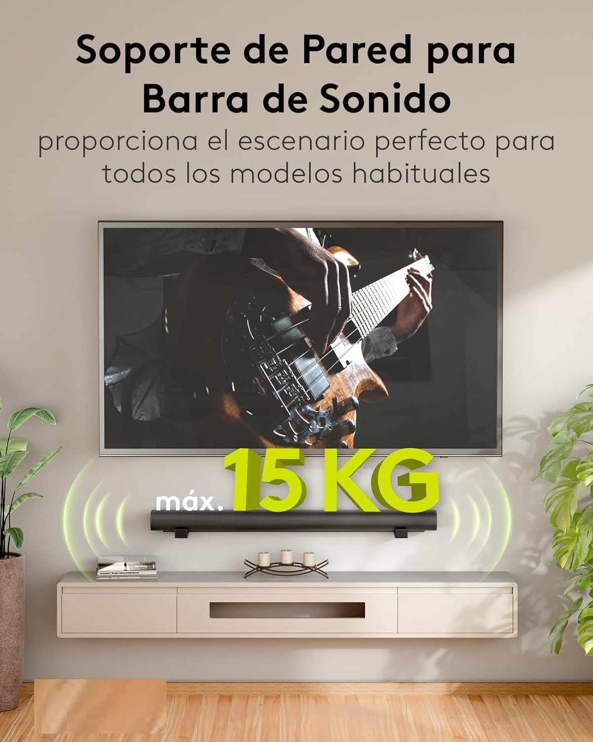 Soporte Universal ajustable  para Barra de Sonido hasta 15 Kg - imagen 2