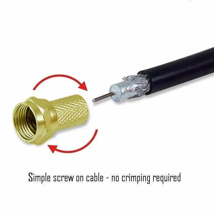 Conector F rosca 7 mm dorado - imagen 2