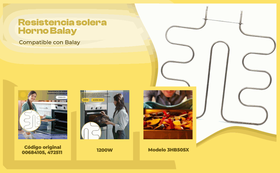 Banner - Resistencia solera Horno Balay 1200W codigo original 00684105