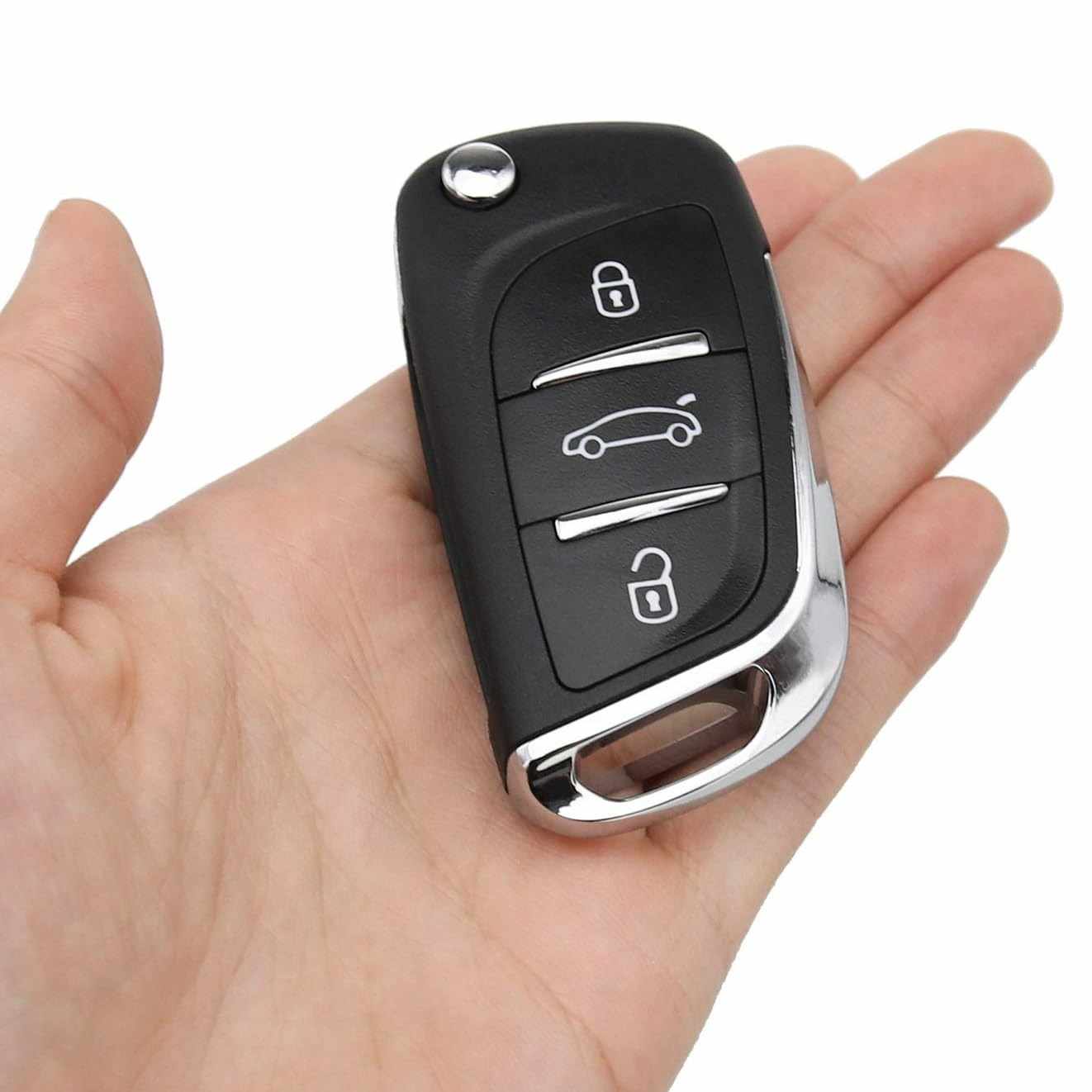 Carcasa mando llave de coche 3 botones compatible con citroen y peugeot con zocalo pila - imagen 3