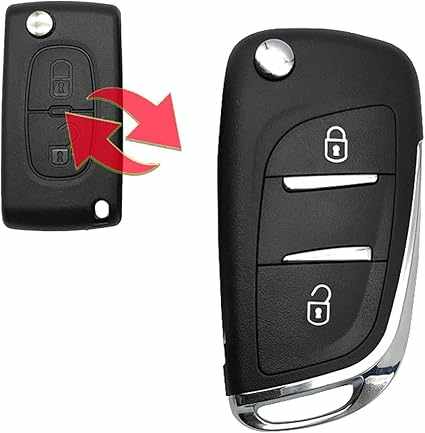 Carcasa mando llave de coche 2 botones compatible con citroen y peugeot con zocalo pila - imagen 2