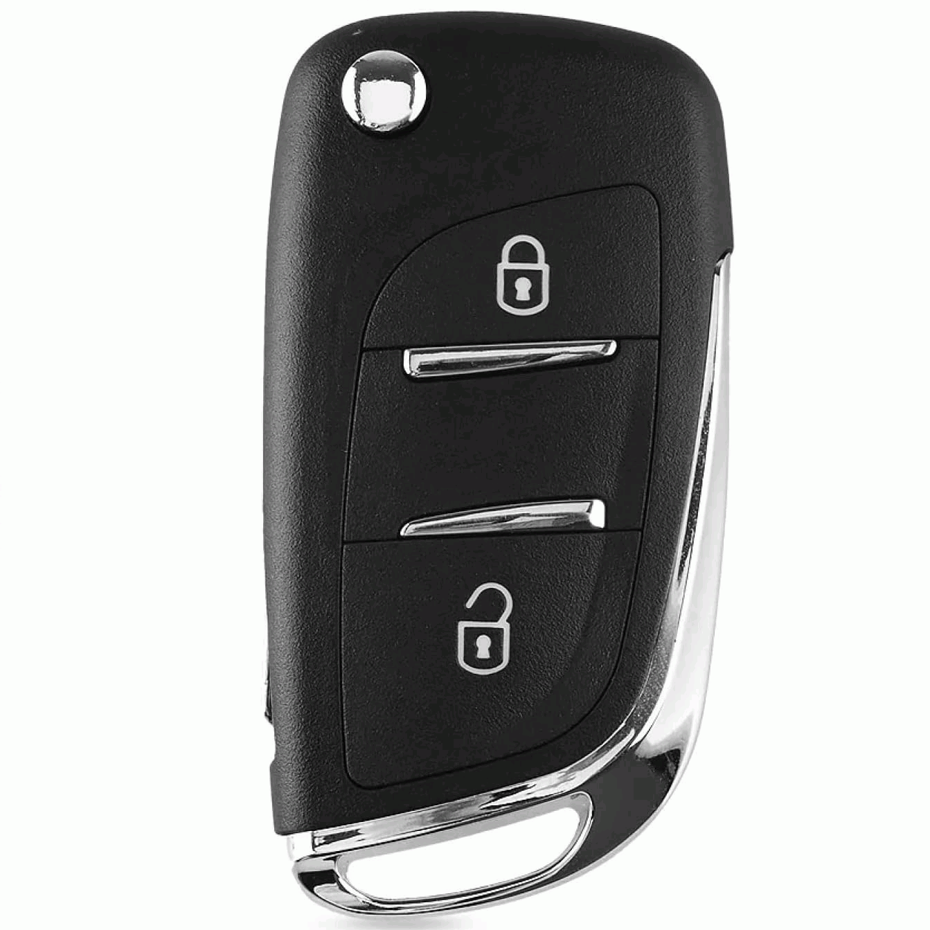 Carcasa mando llave de coche 2 botones compatible con citroen y peugeot con zocalo pila